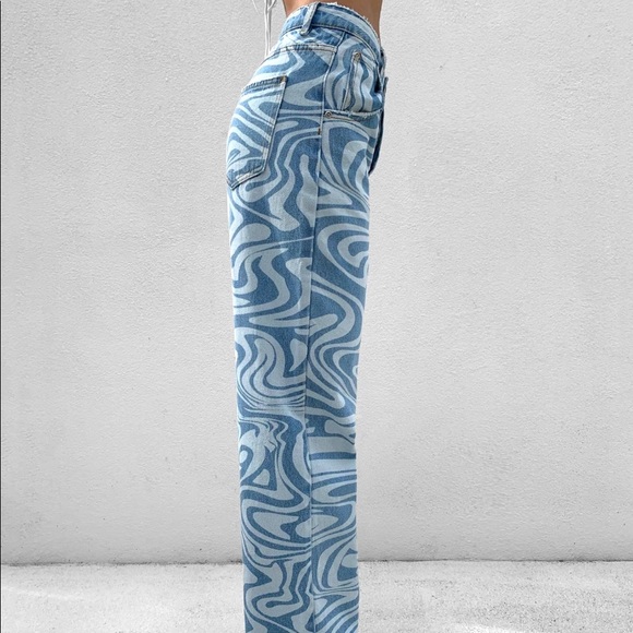 blue swirl jeans - Picture 2 of 3